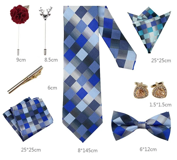 Набор мужских галстуков, 8 шт., галстук-бабочка в подарочной коробке от AliExpress RU&CIS NEW
