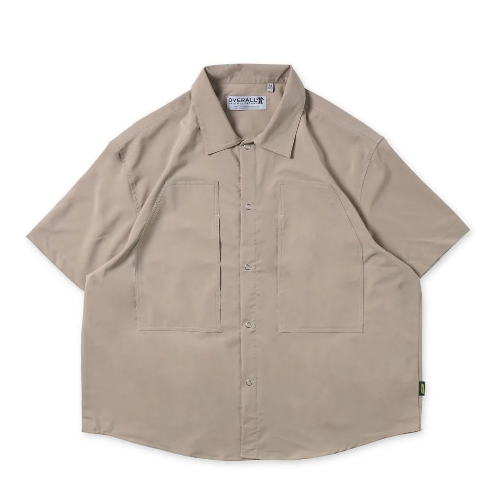 

Simple Solid Color Cuban Shirt Mens Summer Simple Quick-drying Thin Shirts Casual Loose Short Sleeve Shirts