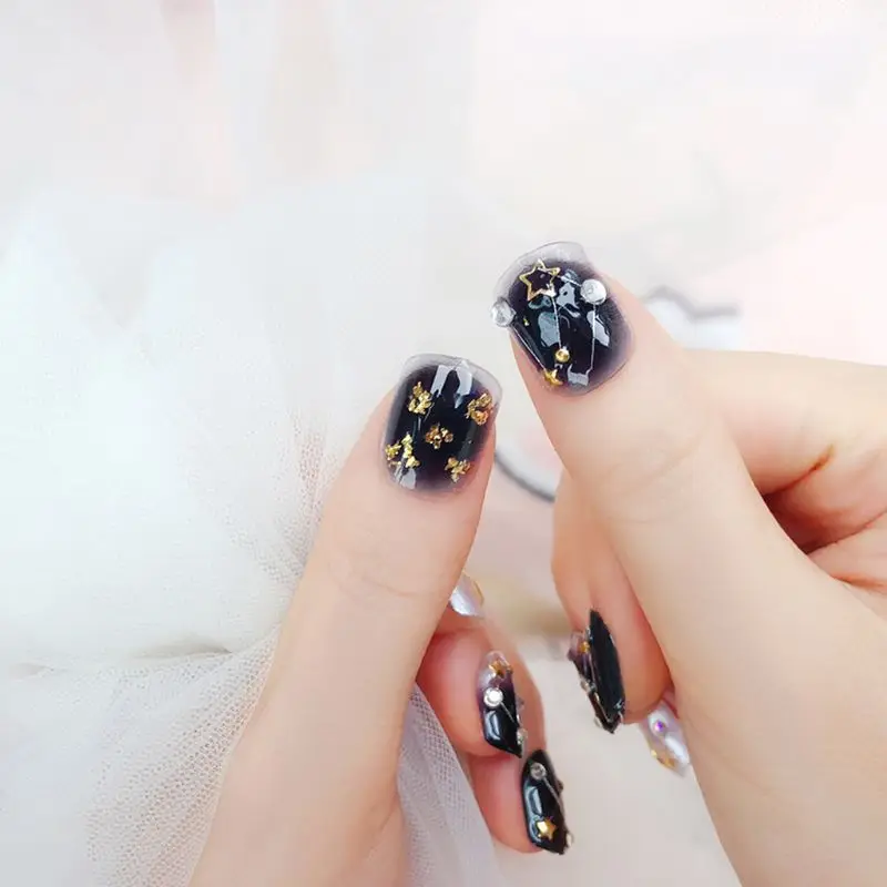 24 шт. накладные ногти короткий дизайн полное покрытие искусственные Q1QD|Стикеры и