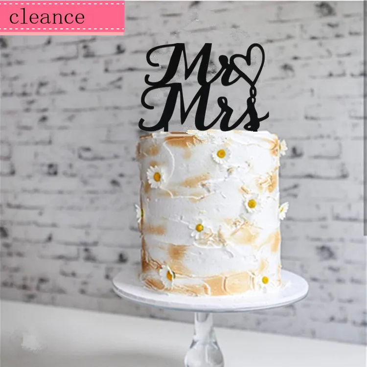 

Черный акриловый Топпер для свадебного торта mr and mrs, обручальный Топпер для торта на годовщину, украшение вечерние НКИ