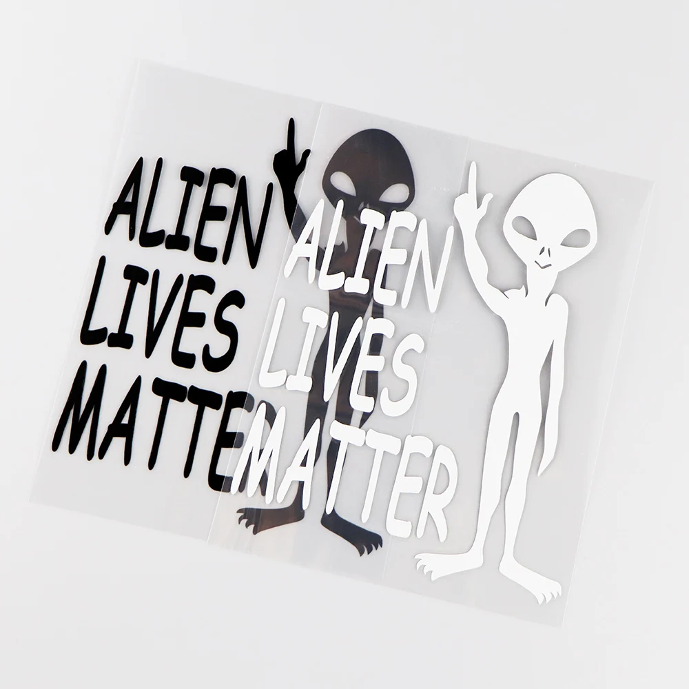 

Interesting Vinyl Decal Alien Lives Matter Ufo Truck Car Sticker Black / Silver 12.5X15.2CM