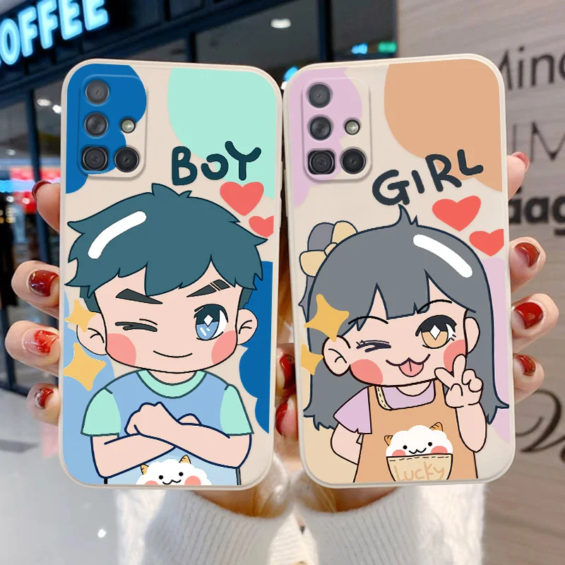 

S21 Ultra Plus Cases For Samsung A50 Cases For Samsung A51 A71 A31 A52 A32 A12 A21S A72 A20s A42 A10s Cartoon Couples Cute Funda