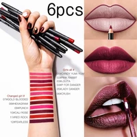 6professional multi functional lip liner long lasting waterproof eyebrow pencil colorful lip liner female lip makeup beauty tool