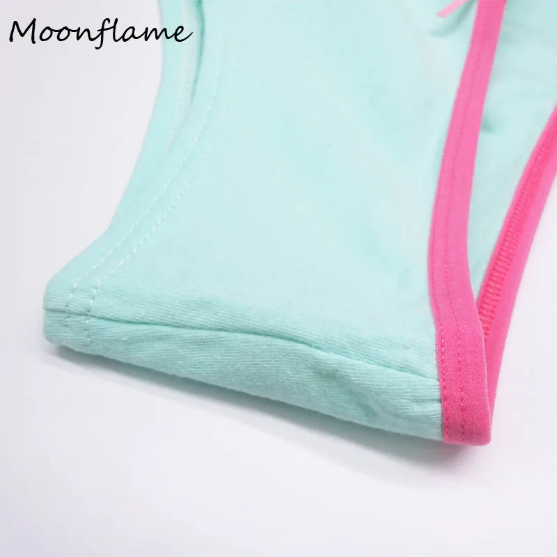 Moonflme, 5 шт./лот, хлопковое нижнее белье, 6 однотонных цветов, женские хипстерские 89059