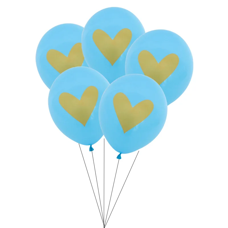 Латексные шарики с принтом в виде сердца 10 дюймов партия из 5 предметов золотые