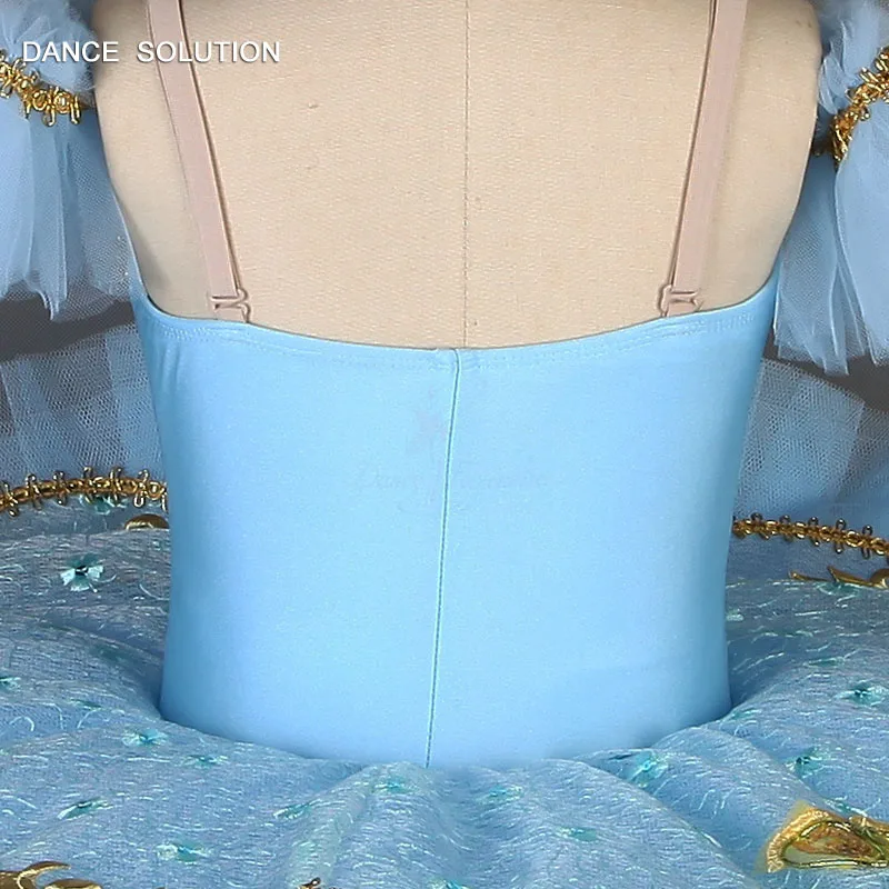 Топ и плиссированная Тюлевая пачка из спандекса небесно-голубого цвета