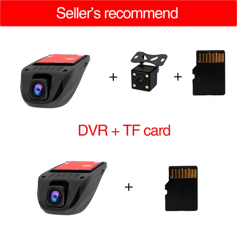Ainina WiFi Скрытая Автомобильная dvr камера рекордер, Wi-Fi Автомобильная dashcam с камерой заднего вида управление приложением