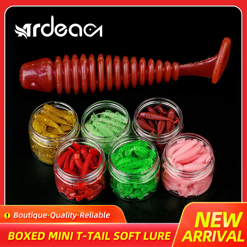 

Ardea Wobblers Mini Soft Lure 40PCS 35mm 0.6g T-tail Worm Nano Artificial Silicone Swimbait Pike Trout Bass Perch