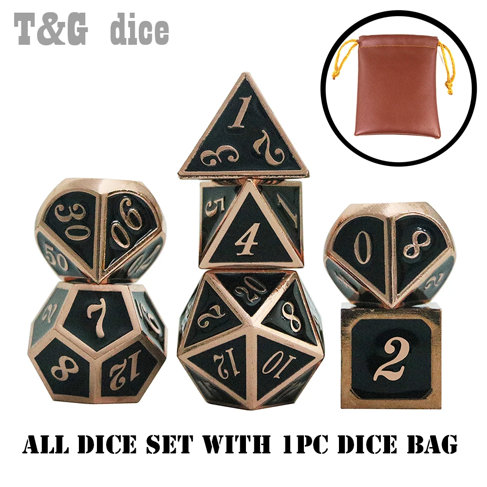 Металлические игральные кости D & 7 шт. в комплекте фотоаксессуары + 1 сумка для ПК D4