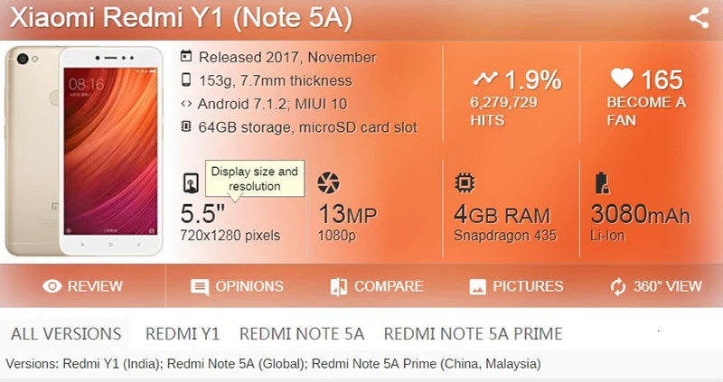 4GB для Xiaomi Redmi Примечание 5A Prime Lcd дисплей кодирующий преобразователь сенсорного экрана в сборе Y1 Lcd