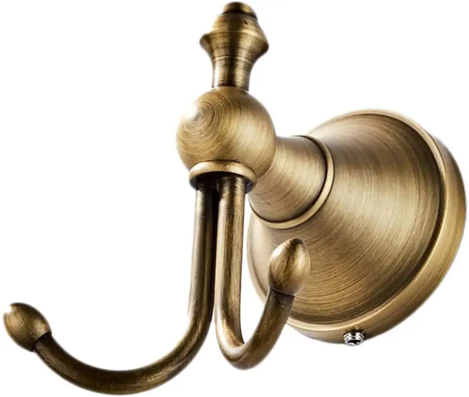 Двойной крючок твердой латуни ванной Полотенца крючки для пальто кошелек с