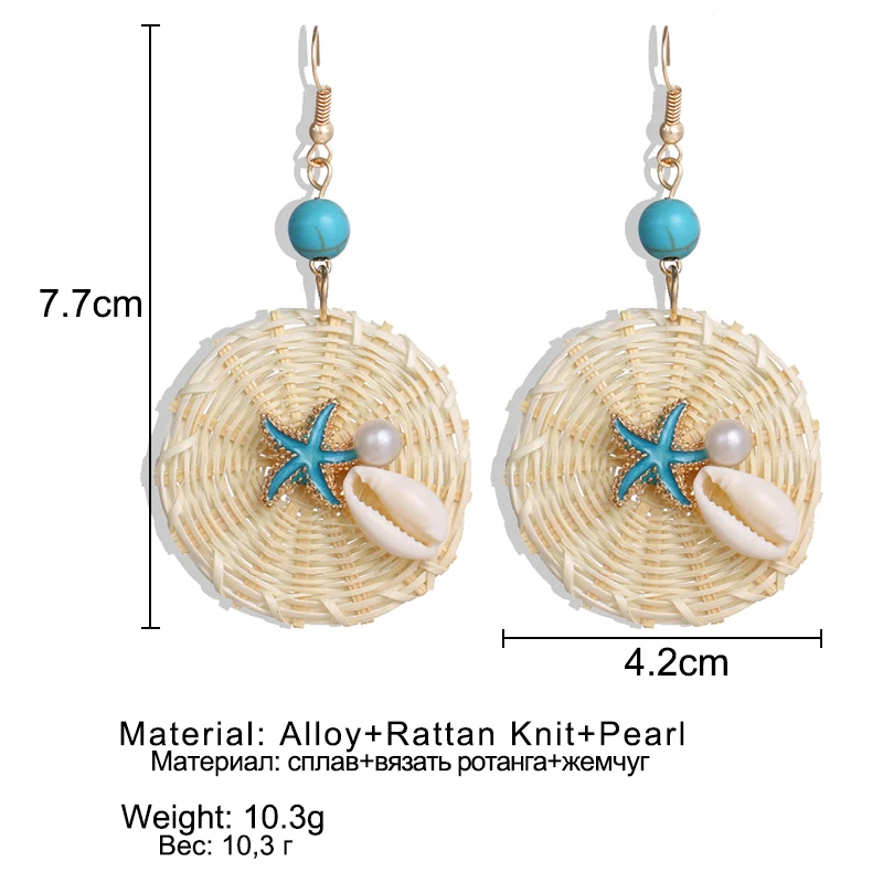 VKME fashion shell earrings set ladies bohemian flowers long tassel earrings 6 pairs / set ladies Brincos Beach Jewelry
