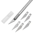 6 цветов нескользящий металлический нож для скальпеля набор инструментов Резак гравировальные ремесленные ножи + 5 шт. лезвия мобильный телефон PCB DIY ремонт ручные инструменты