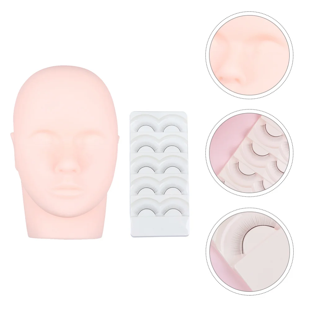 

Eyelash Practice Silicone Training Head Mold Makeup Practice Training Head (Assorted Color)