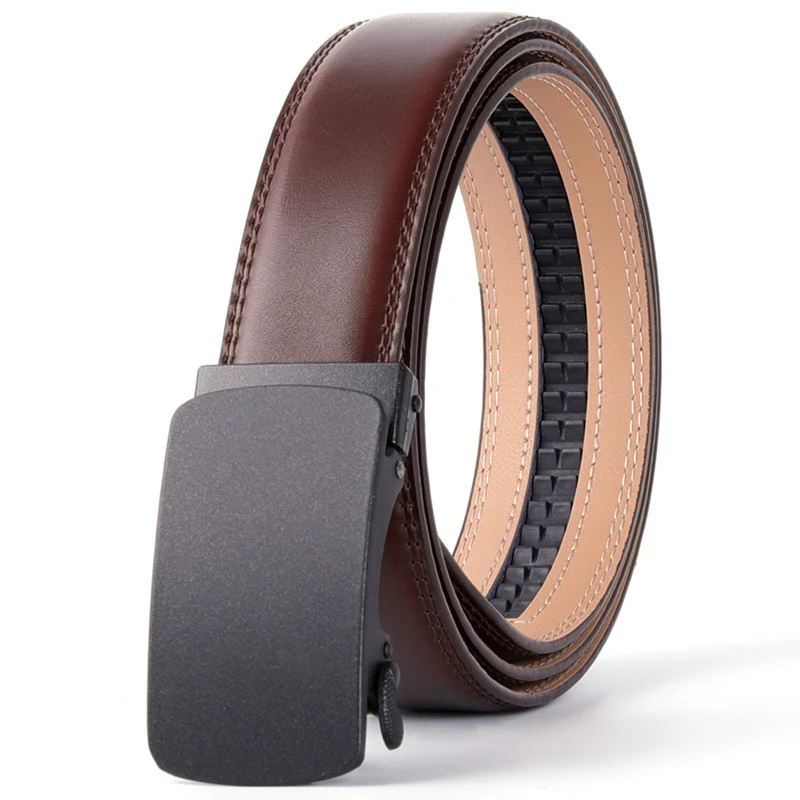 K203S15 Plyesxale, дизайнерские ремни, мужские, высокое качество, ceinture homme, кожаный ремень, мужские,, автоматическая пряжка, ремень, коричневый, cinto masculino B53 - Цвет: K203S15