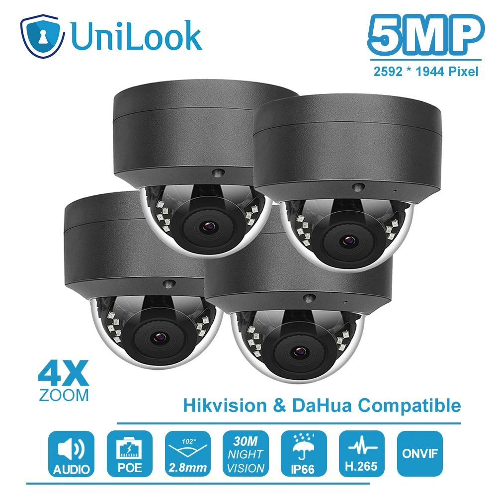 Hikvision OEM 16CH 4 к NVR 5MP 4X оптический POE IP купольная IP камера Камера 8/10/12/16 шт. H.265 ONVIF безопасности Открытый CCTV NVR Наборы с HDD - Color: Only 4 Cameras