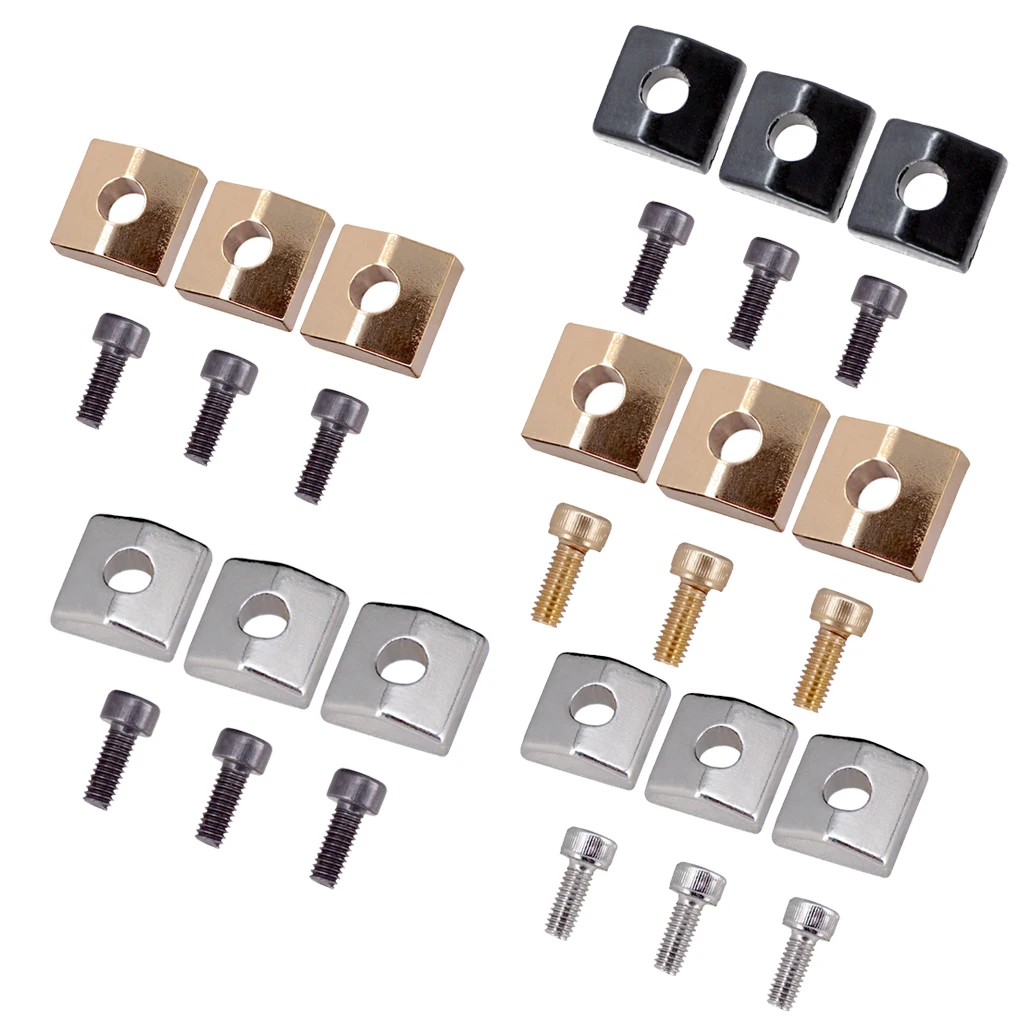 

3 pcs Guitar Locking Nut Clamp with Screws Electric Guitar Bridge Parts for Tremolo Bridge Accessories