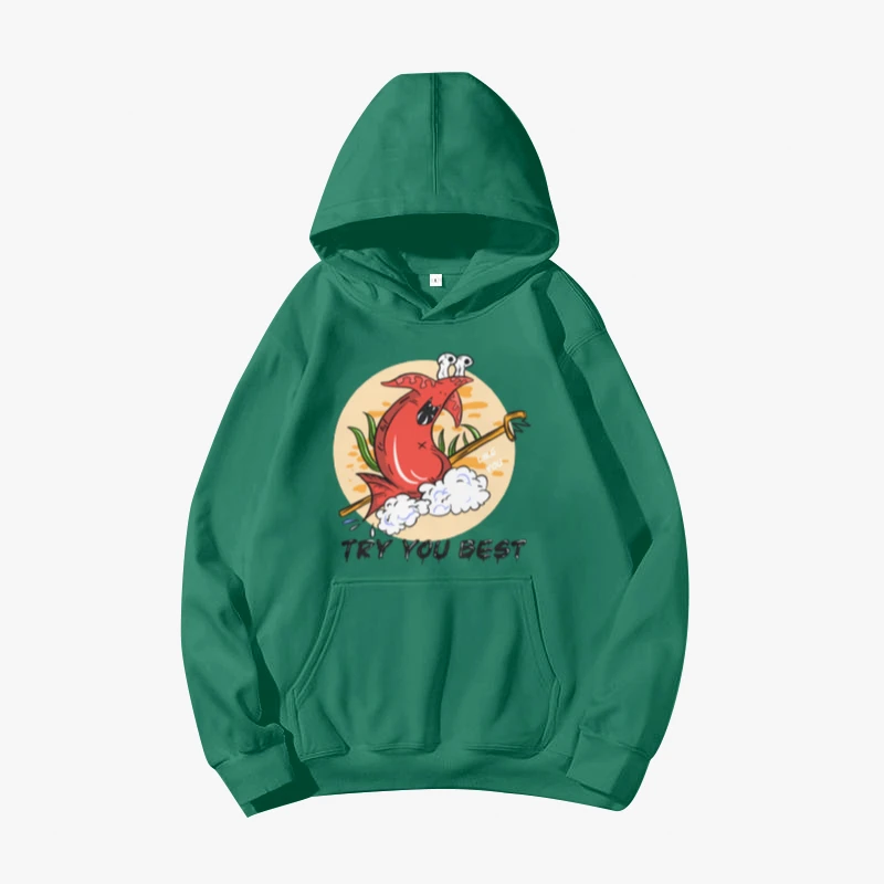 

Свитшот женский с капюшоном и длинным рукавом, худи в стиле Харадзюку, с мультяшным принтом акулы, дьявола, в стиле хип-хоп, панк, модная улич...