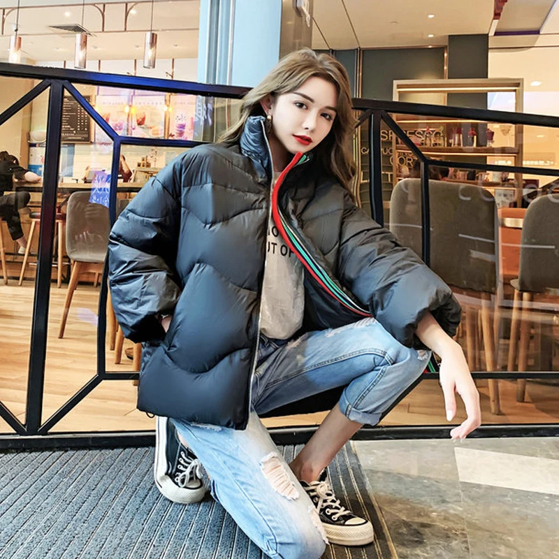 Новинка 2019 года сезон осень-зима легкая куртка-пуховик в Корейском стиле женская