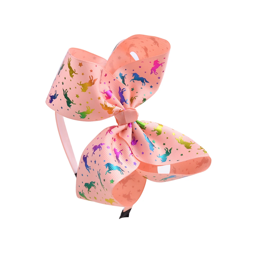 Модная повязка для волос с единорогом на голову большим бантом Бутик маленьких