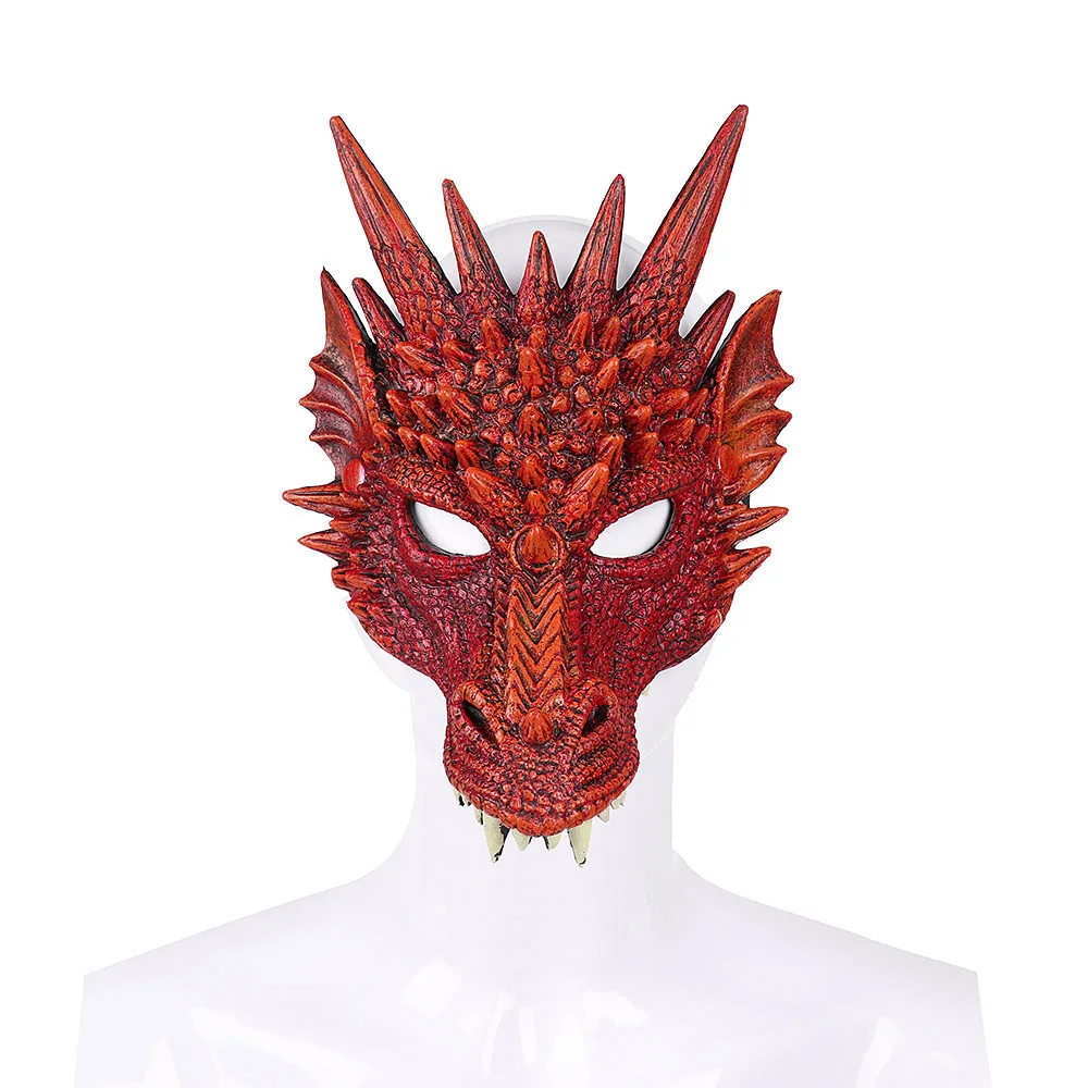 New Halloween Props 4D Dragon Mask Half Face For Kids Teens Costume Party Decorations Adult Cosplay | Тематическая одежда и