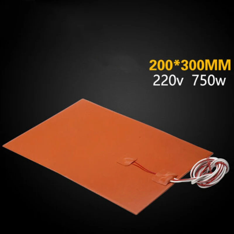 

1*orange Heater Pad 220V 750W 200 Mm*300 Mm Silicone Rubber With Backing Glue