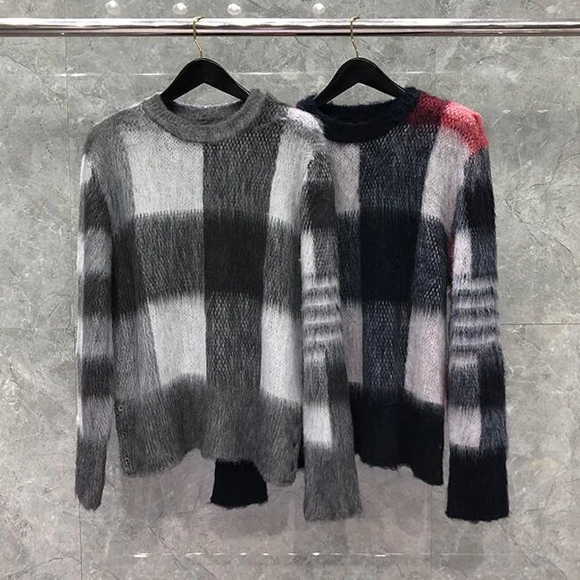 

2022 Fashion New Sweaters Men Women Slim O-Neck Pullovers Clothing Patchwork Striped Wool Autumn Winter Casual Coat