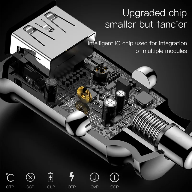 Автомобильное зарядное устройство Baseus 2 x USB 3.1 А цвет черный разъём прикуривателя