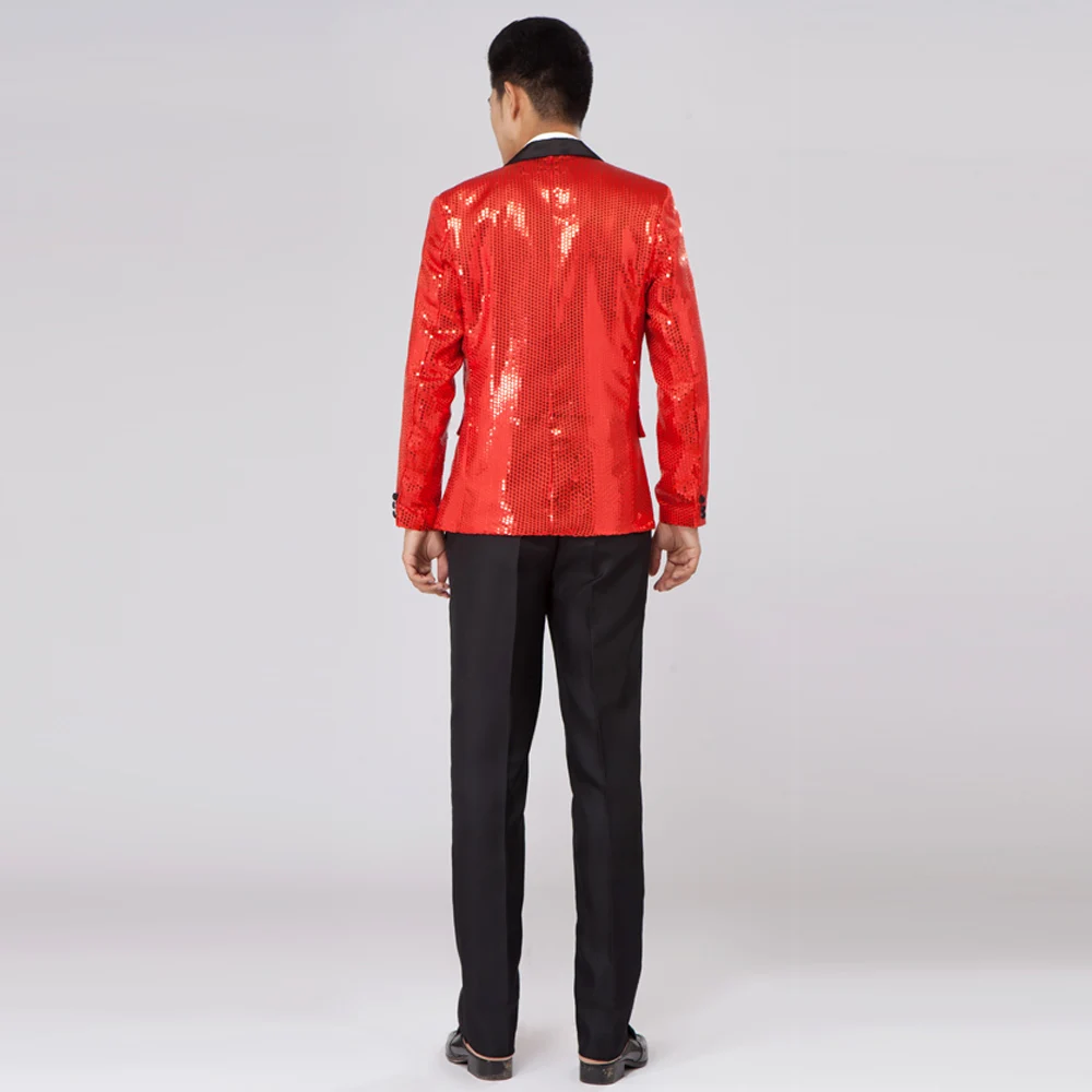 Новый мужской смокинг с блестками для мальчиков пиджак в стиле гангнам на одной