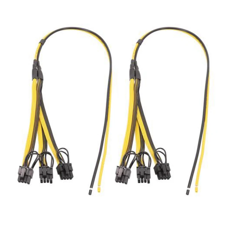 

Power Supply Cable 6+2 Pin Card Line 1 to 3 6Pin +2Pin Adapter Cable 12AWG+18AWG Splitter Wire for Miner Mining BTC