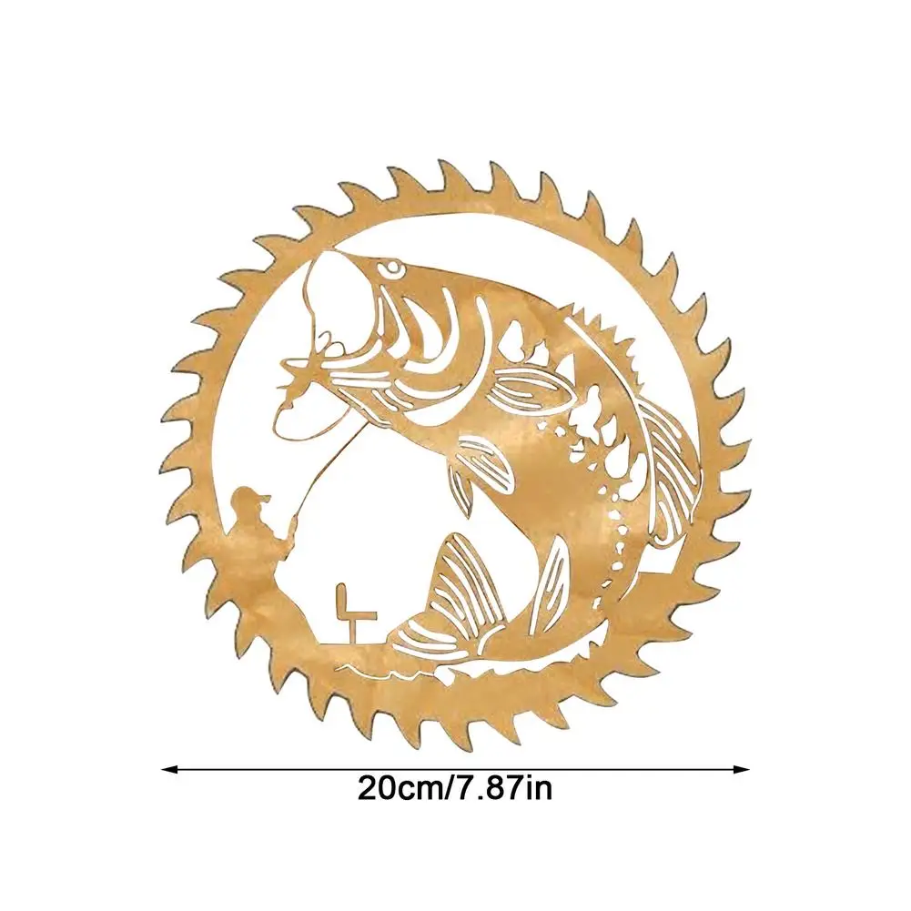 

Stainless Steel Fishing Pendant Round Wall Hanging Fish Oranment For Home Decoration Father's Day Gift Dropshipping Wholesale