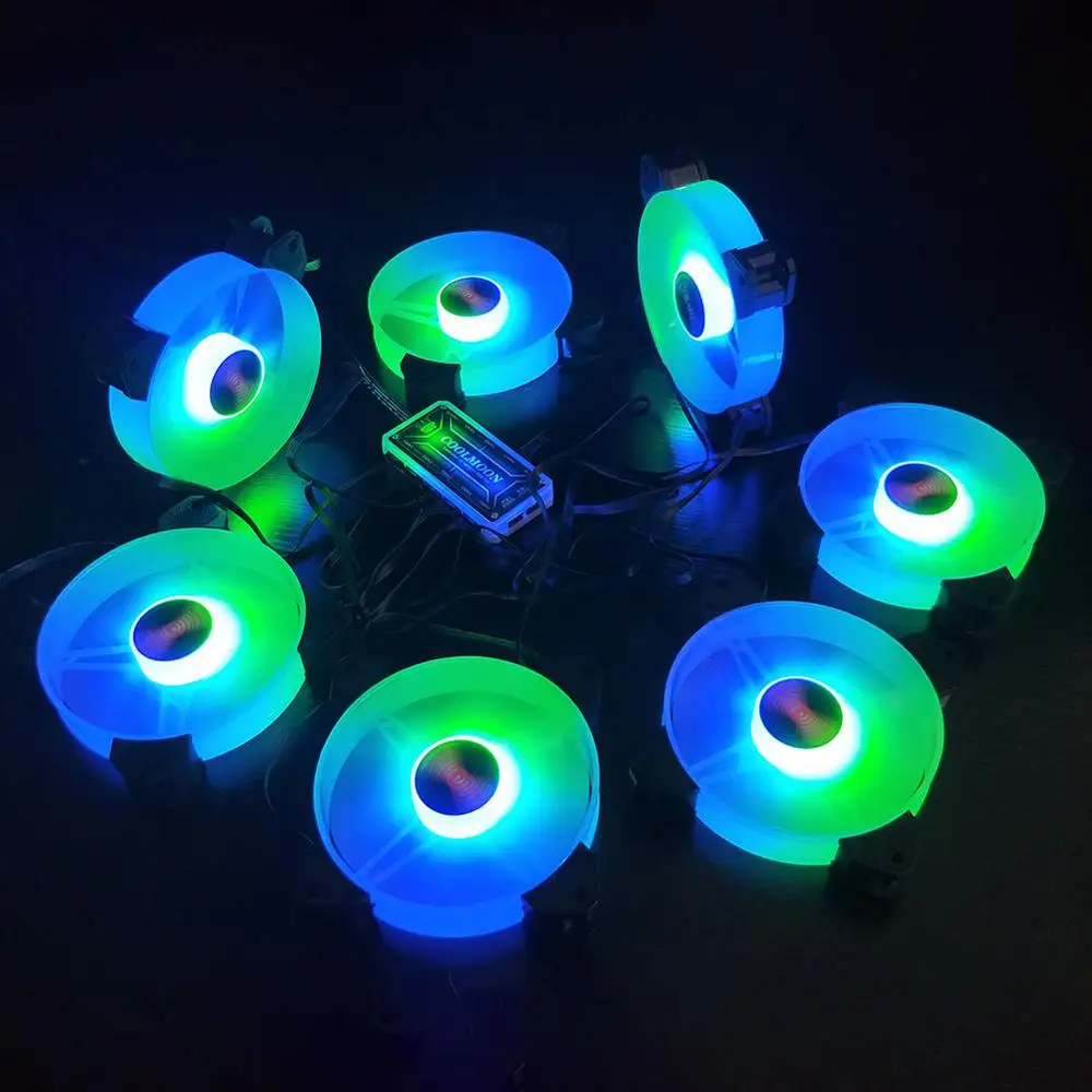 

Computer Case Fan 120mm 6Pin Quiet Cooling Fan RGB LED CPU Cooler with Speed Control