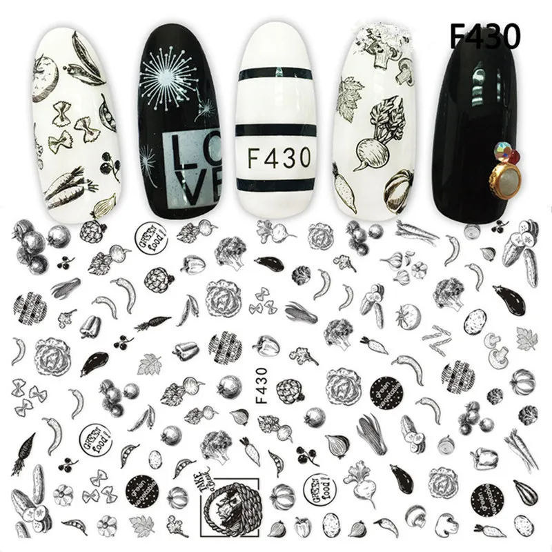 Наклейки для ногтей золотистые/черные/серебристые 7 листов | Красота и здоровье