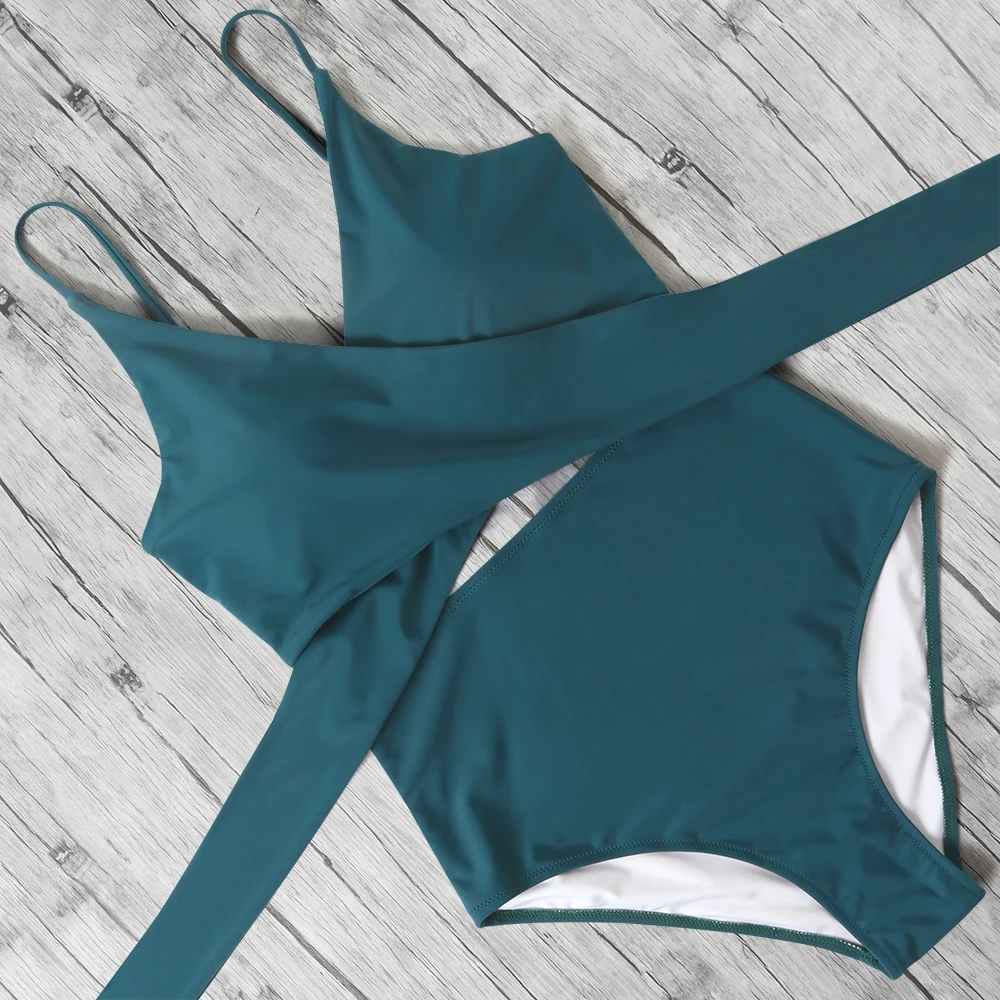 

Hollow out One Piece Swimsuit Women Leopard Bathing Suit Bodysuit Sexy Halter Beachwear Female Swim Suit Neon Bikini Swimwear XL