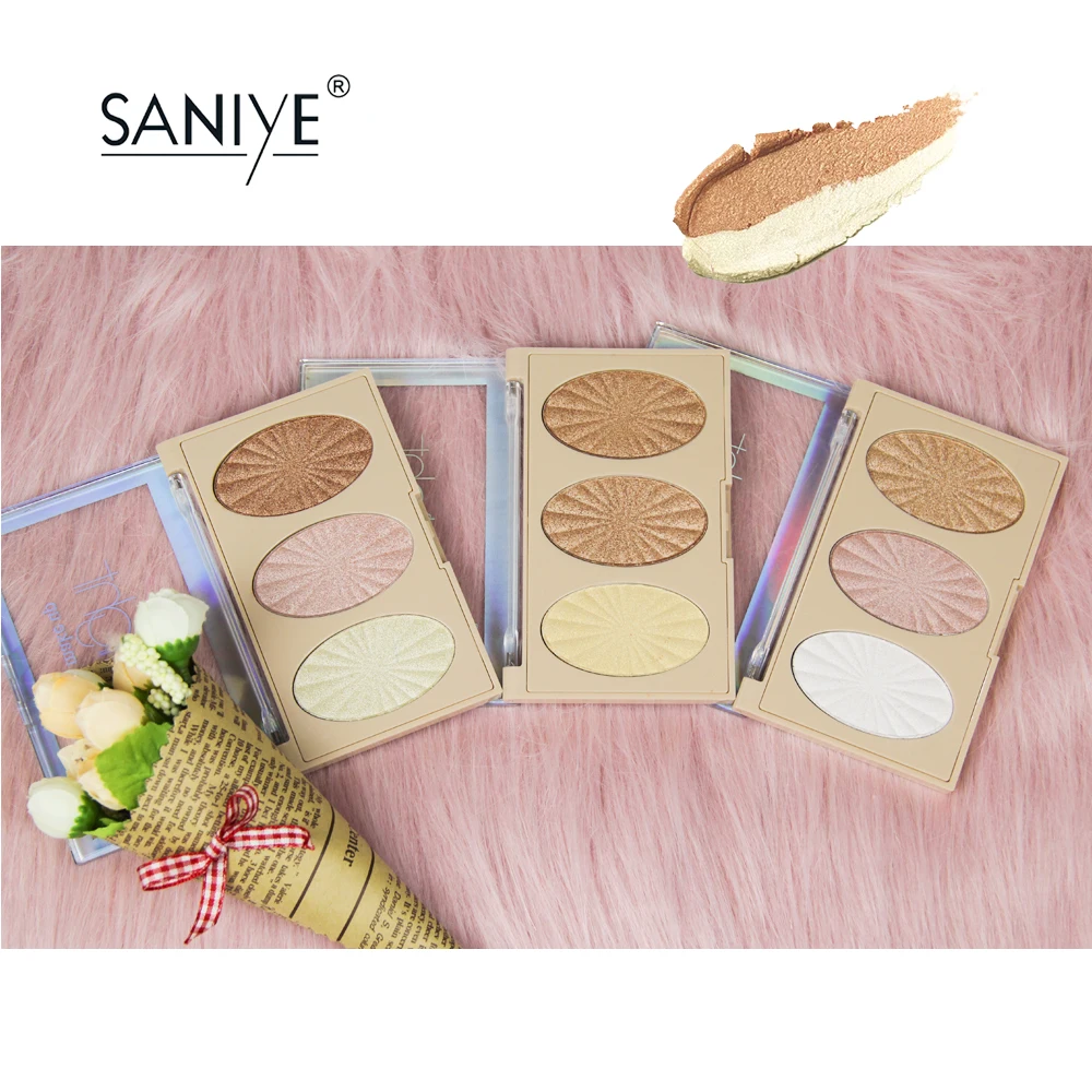 SANIYE Shimmer Хайлайтер для макияжа Палитра блестящий порошок макияж лица идеальный
