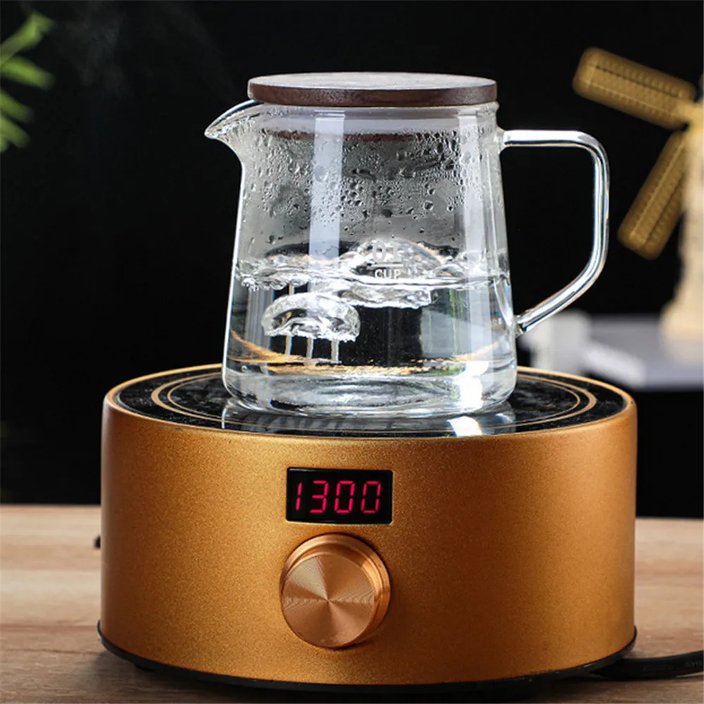 

300ML/500ML Glass Pitcher Heat-resistant Glass Pitcher with Lid Household Teapot Glass Coffee Jug for Coffee Hot Tea