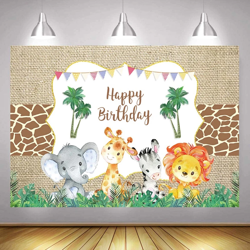 Фон для фотосъемки с изображением мальчиков джунглей сафари слона на заказ украшение для детского дня рождения фотография фоны баннер
