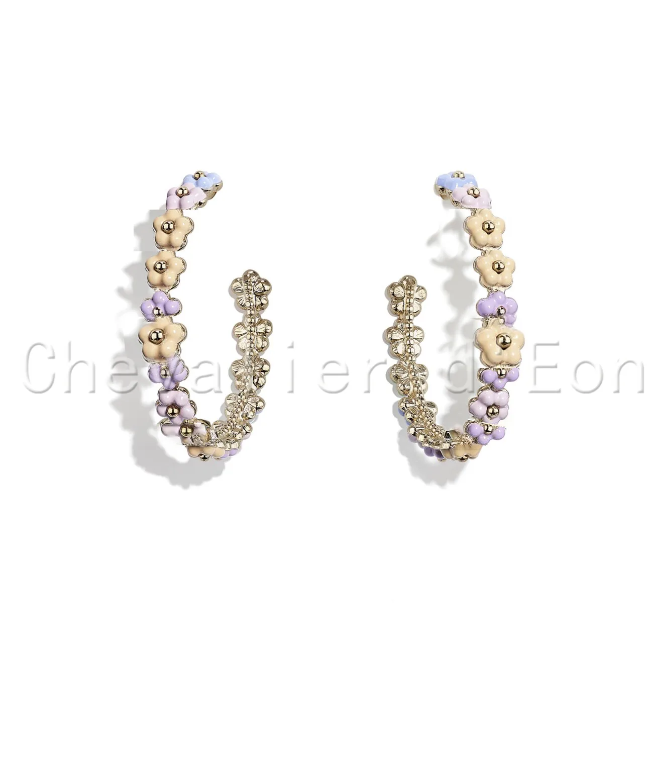 

Серьги-кольца в виде цветов, в стиле бохо