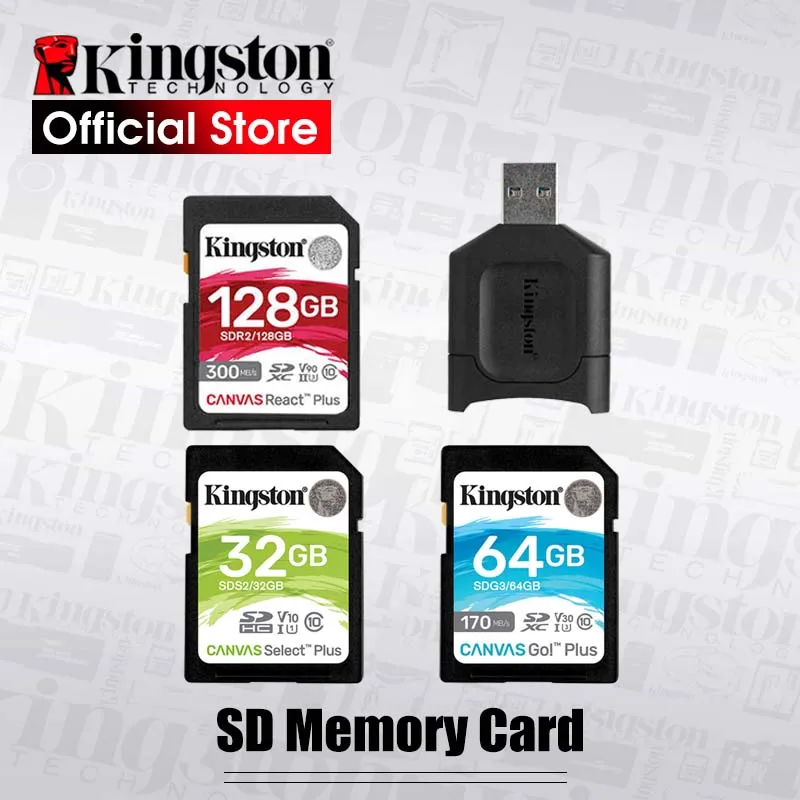 Kingston 128 ГБ sd карта 16 Гб памяти класс 10 64 Карта SDHC SDXC USH I HD видео 32 SD для камеры 256