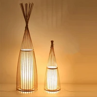 bamboo weaving technology table lamp for living room bedroom beside lamp teahouse coffee house rocket shape led design lighting