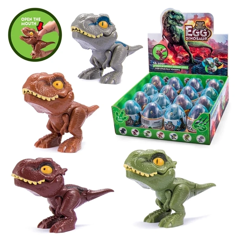 

G2AD 16pc Hatching Finger Dinosaur Egg Toy Creative Model Dinosaur Toy Chilren's Gift for 3+ Year Old Kids (4 Styles)