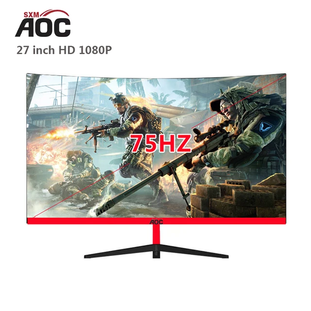 AOCSXM 2427 Inch Gaming Monitor 75Hz Desktop Curved High-Definition Screen MVA Panel, 1920x1080, PC, VGA, HDMI Compatible 2