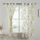 Короткие тюлевые прозрачные шторы Topfinel с Тропическими Цветами для гостиной, кухни, ванной, двери, шторы с принтом для окон