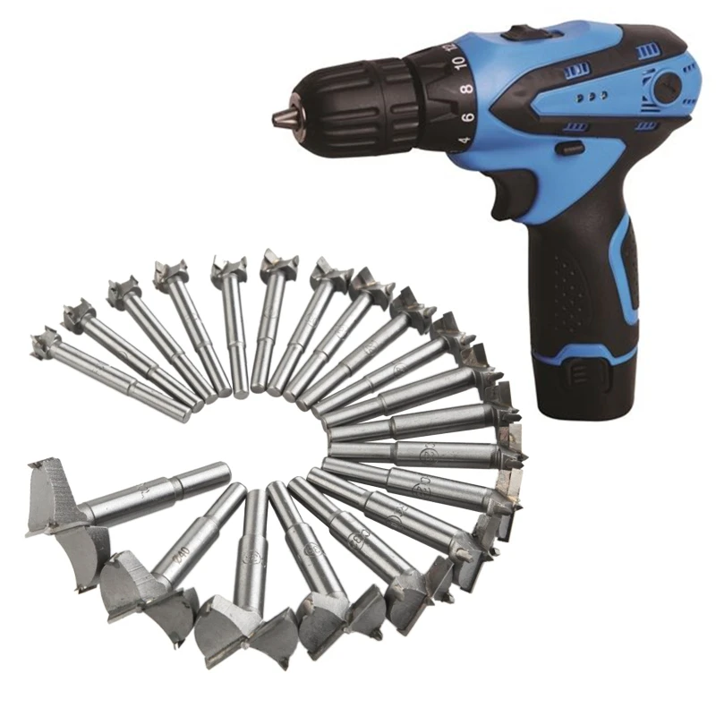

20pcs/set 14-50mm Forstner Drill Bits Woodworking Self Centering Hole Saw Cutter 35ED