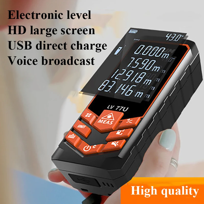 Voice type 100m Mini Laser Distance Meter Digital Tape Ruler Measure Electronic Rangefinder Yards Measuring Tools Hunting | Инструменты