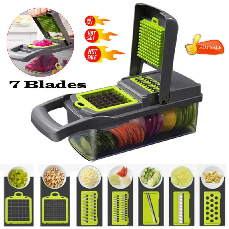 

7 in 1 Kitchen Vegetable Cutter Pressing Food Chopper Cutter Slicer Peeler Dicer Vegetable Cheese