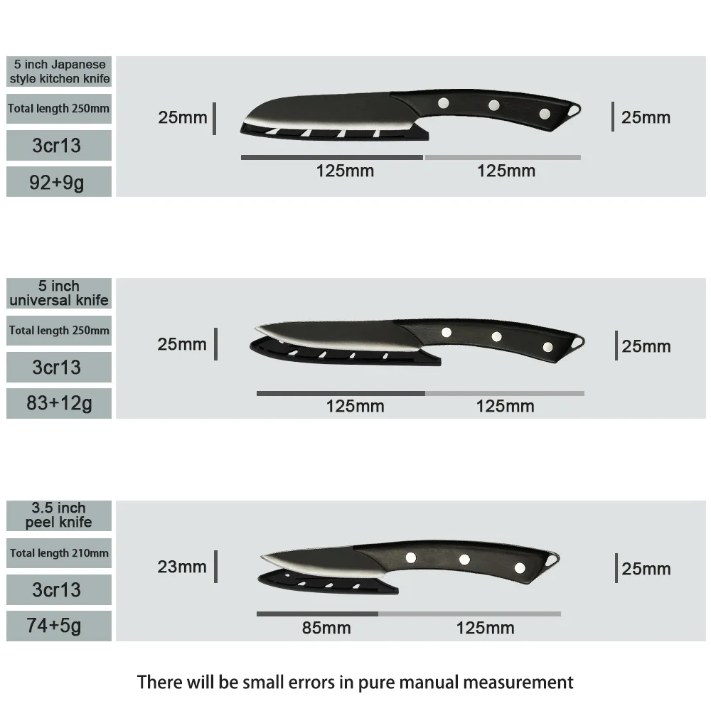 

XYj Kitchen Knife Set Stainless Steel Blades Chef Knife Sets Japanese Style Santoku Utility Paring Cooking Tools Gift Knives