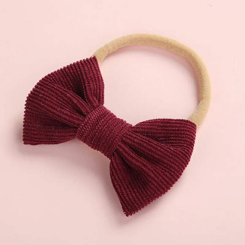 

Children's Super Soft Hair Ribbon Cute Multicolor Corduroy Bow Baby Headband Kids Headbands Nylon Headwear Hair Accessories