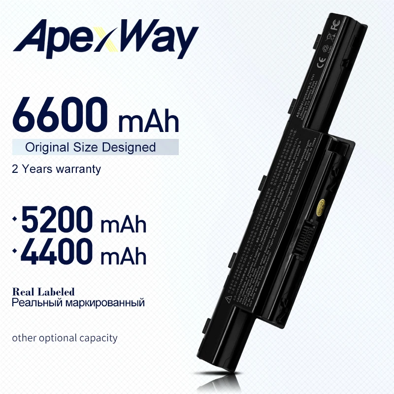 ApexWay Батарея для ноутбука Acer Aspire 4741 5741 г V3 471G 771G 551G 571G E1 421 431 471 531 571|Аккумуляторы