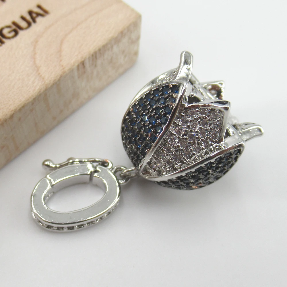 

APDGG 15x27mm Flower Gold plated cubic zircon CZ Crystal Connector Tassel for necklace pendant Jewelry DIY Jewelry Findings